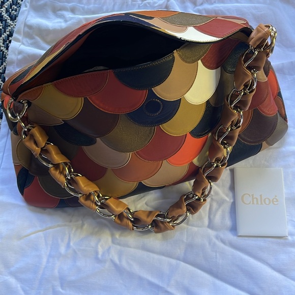 EUC Chloe Leather Scalloped Patchwork Juana Bag. Rare, HTF with unique strap - Picture 9 of 16
